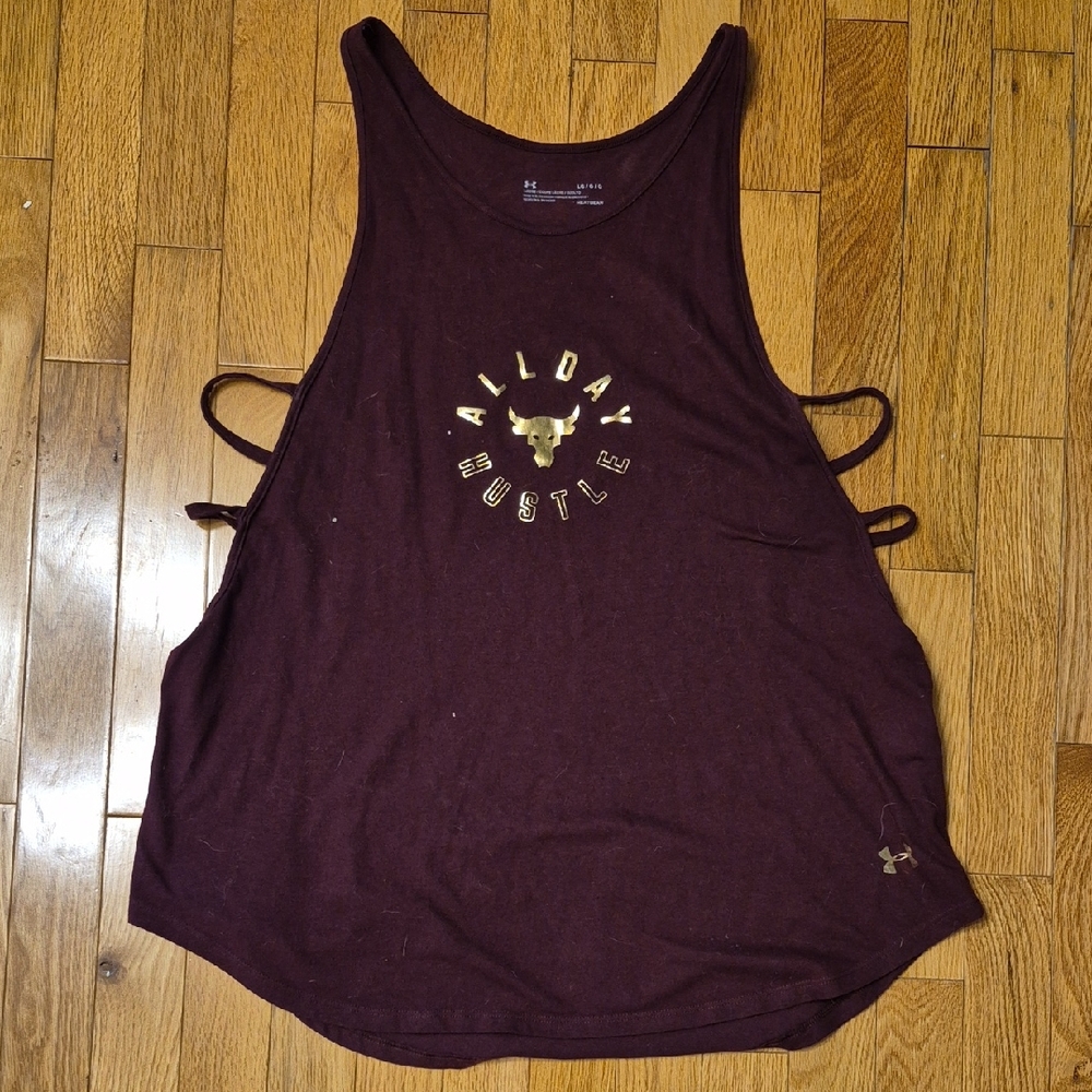 Under Armour Women's Maroon Tank Top with Gold Logo